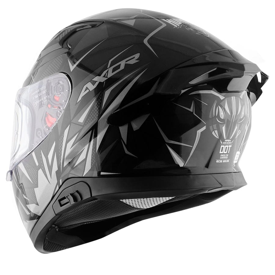 Destination Moto AXOR Apex Hunter Gloss Black Grey Helmet