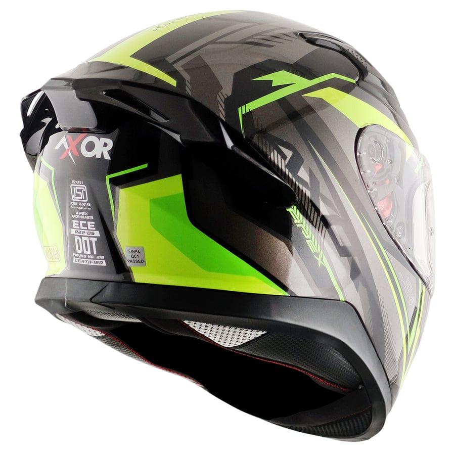 Destination Moto AXOR Apex Roadtrip Gloss Black Neon Helmet