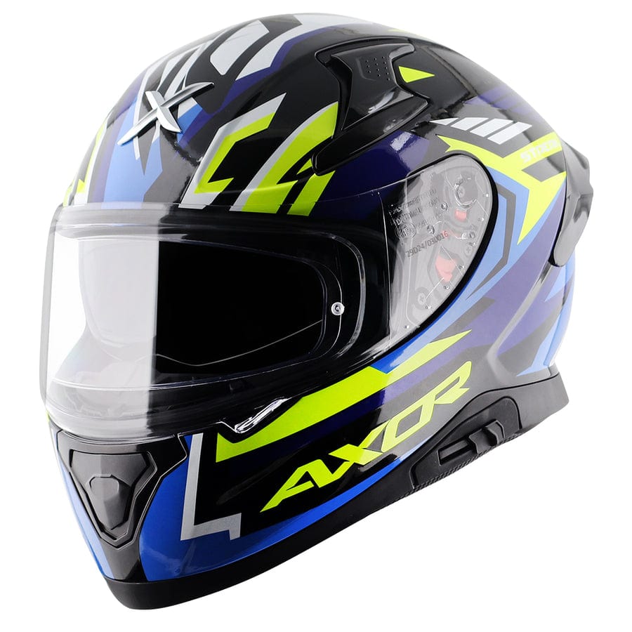 Axor Helmets Axor Apex Streak Gloss Black Blue Neon Helmet