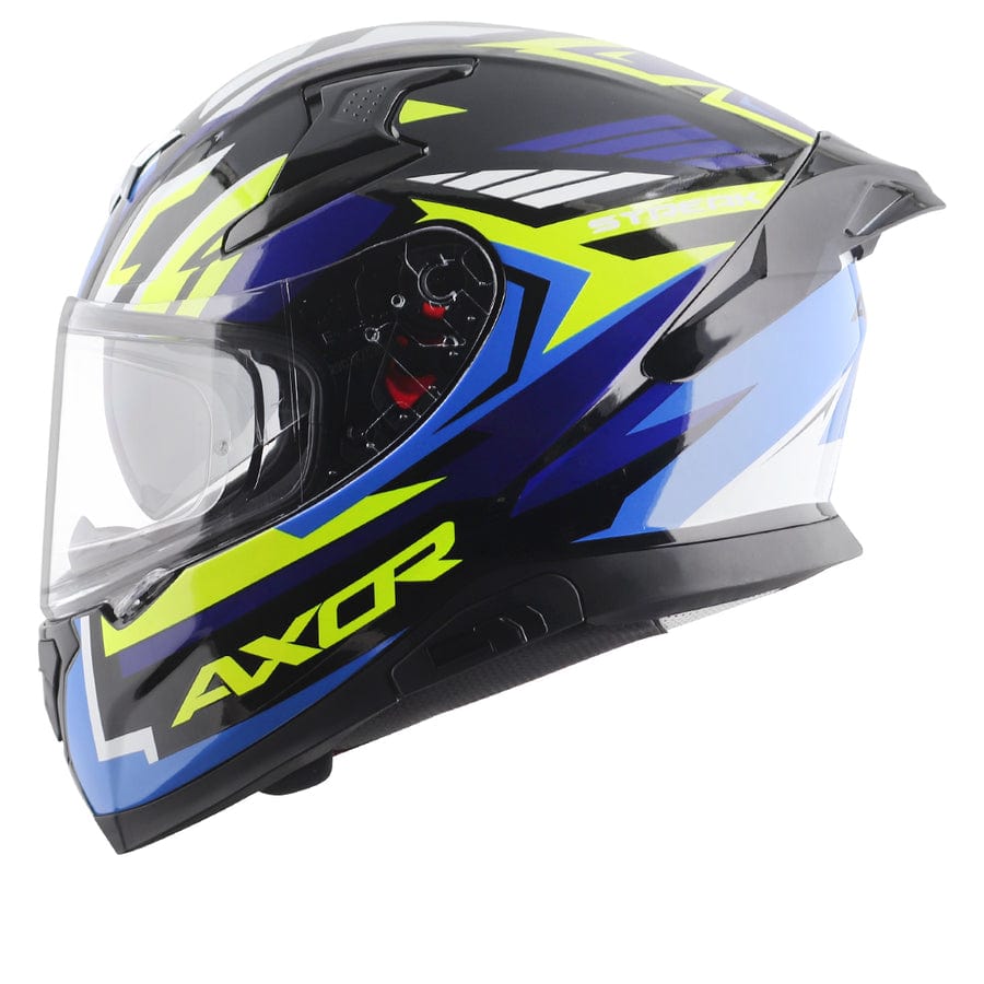 Axor Helmets Axor Apex Streak Gloss Black Blue Neon Helmet