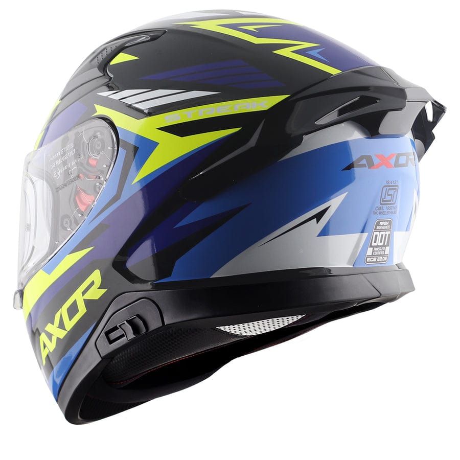 Axor Helmets Axor Apex Streak Gloss Black Blue Neon Helmet