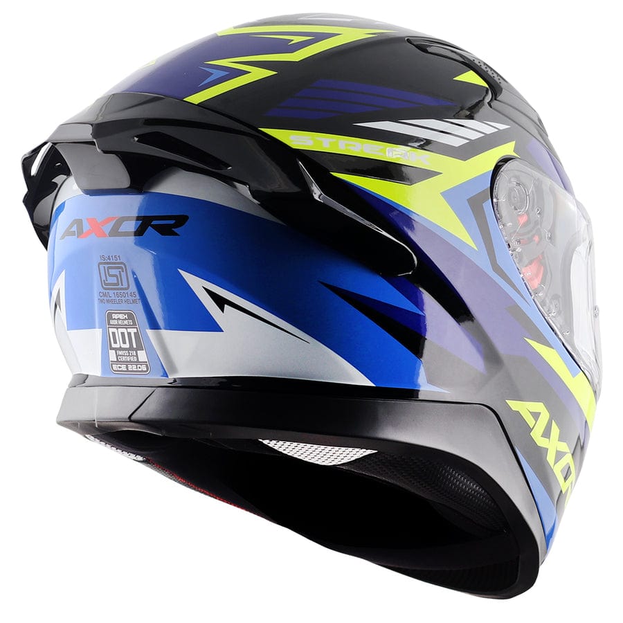 Axor Helmets Axor Apex Streak Gloss Black Blue Neon Helmet