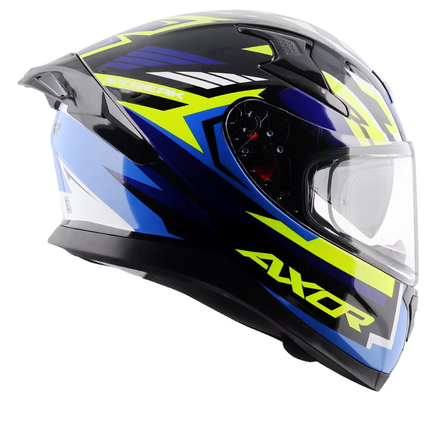 Axor Helmets Axor Apex Streak Gloss Black Blue Neon Helmet