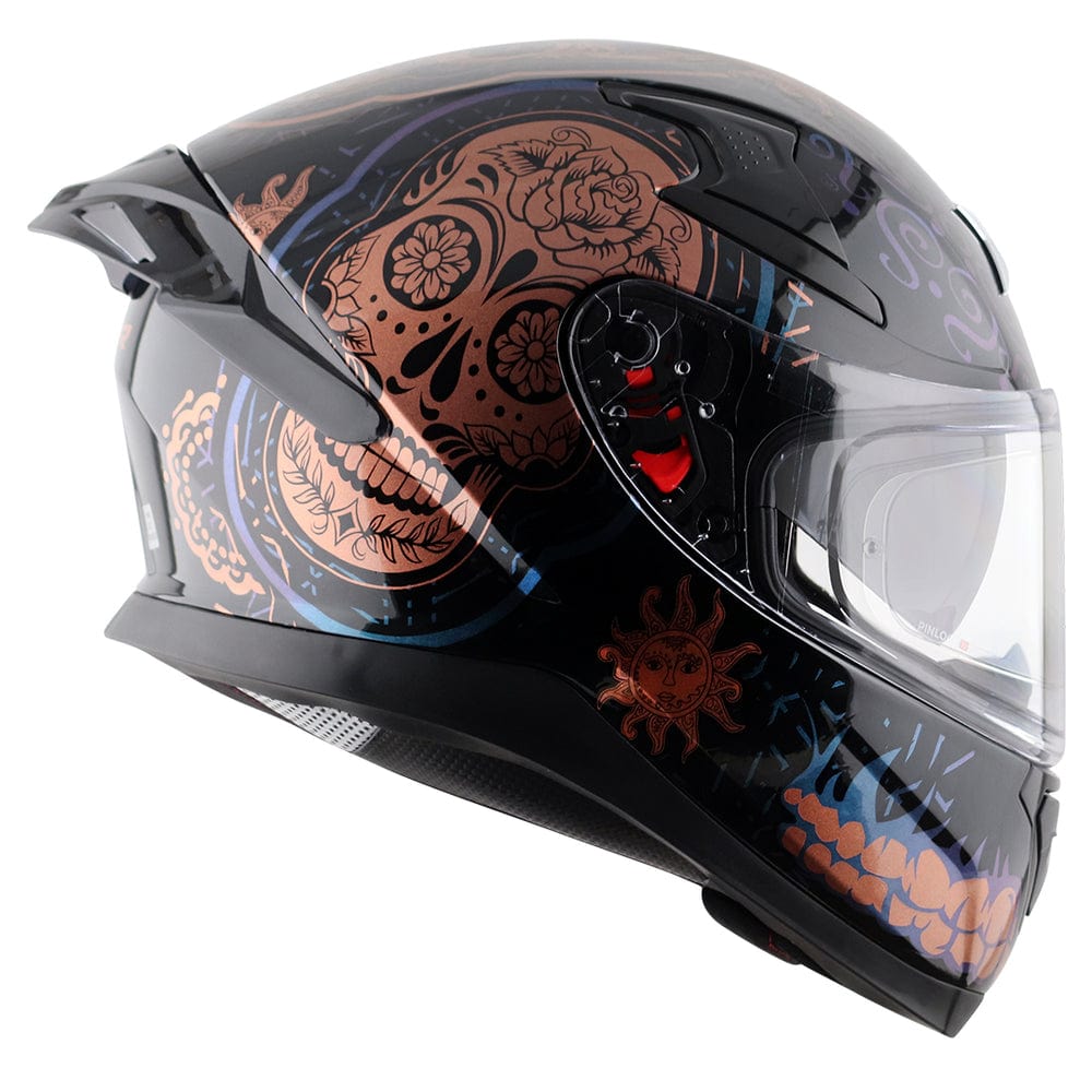 axor vs mt helmets Axor Apex Trance Gloss Black Gold Helmet – Destination Moto