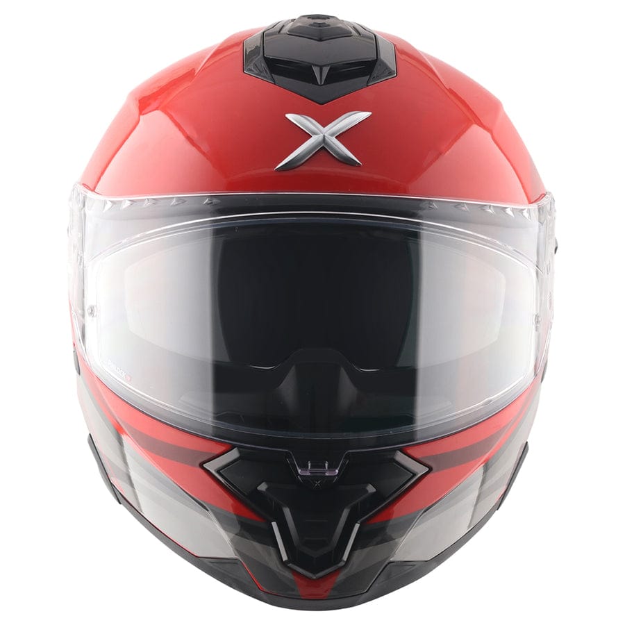 Destination Moto AXOR Brutale Surges Gloss White Red Dual Spoiler Helmet