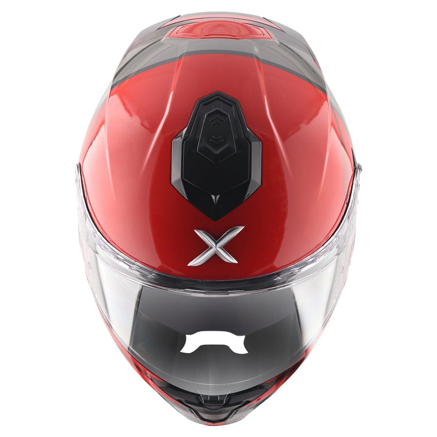 Destination Moto AXOR Brutale Surges Gloss White Red Dual Spoiler Helmet
