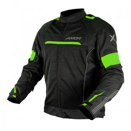 Destination Moto Axor Cruise 2 Riding Jacket Black Neon Yellow