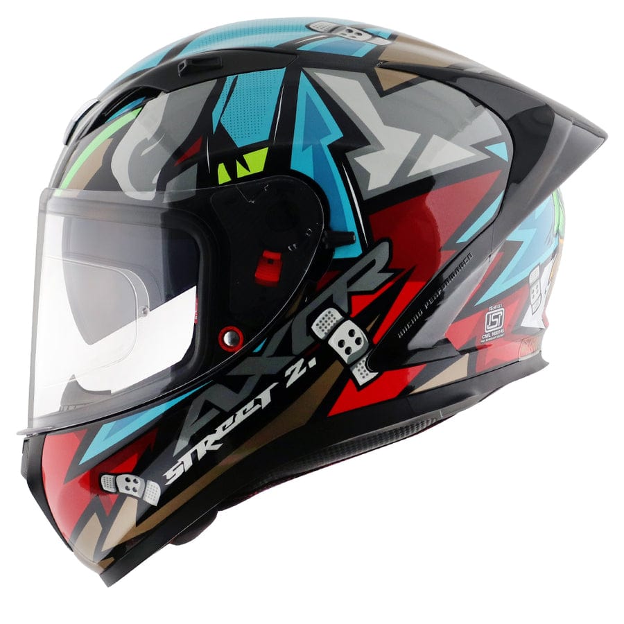 Destination Moto Axor STREET Bobby Gloss Black Blue Helmet