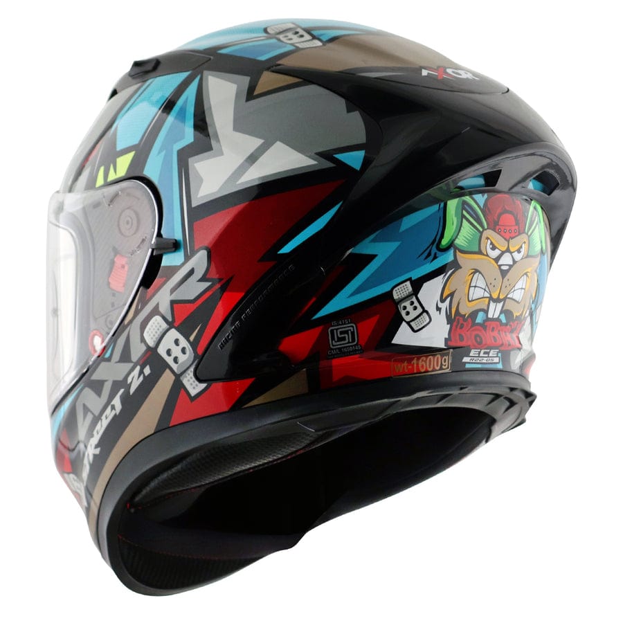 Destination Moto Axor STREET Bobby Gloss Black Blue Helmet