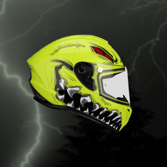 Destination Moto Axxis Draken S Forza Helmet Gloss Hi Viz Green
