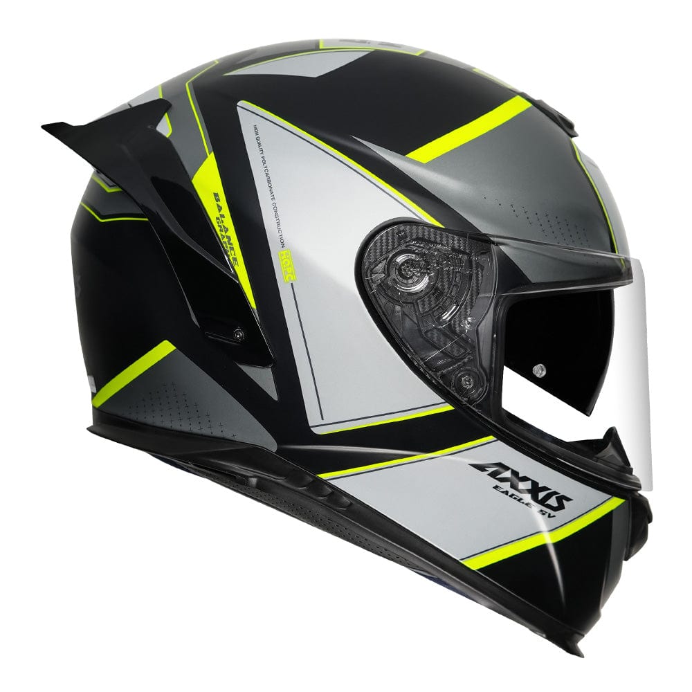 Destination Moto AXXIS EAGLE BALANCE MATT GREY NEON YELLOW HELMET