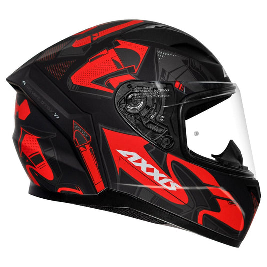 Destination Moto Axxis Segment Arrows Matt Fluoro Red Helmet