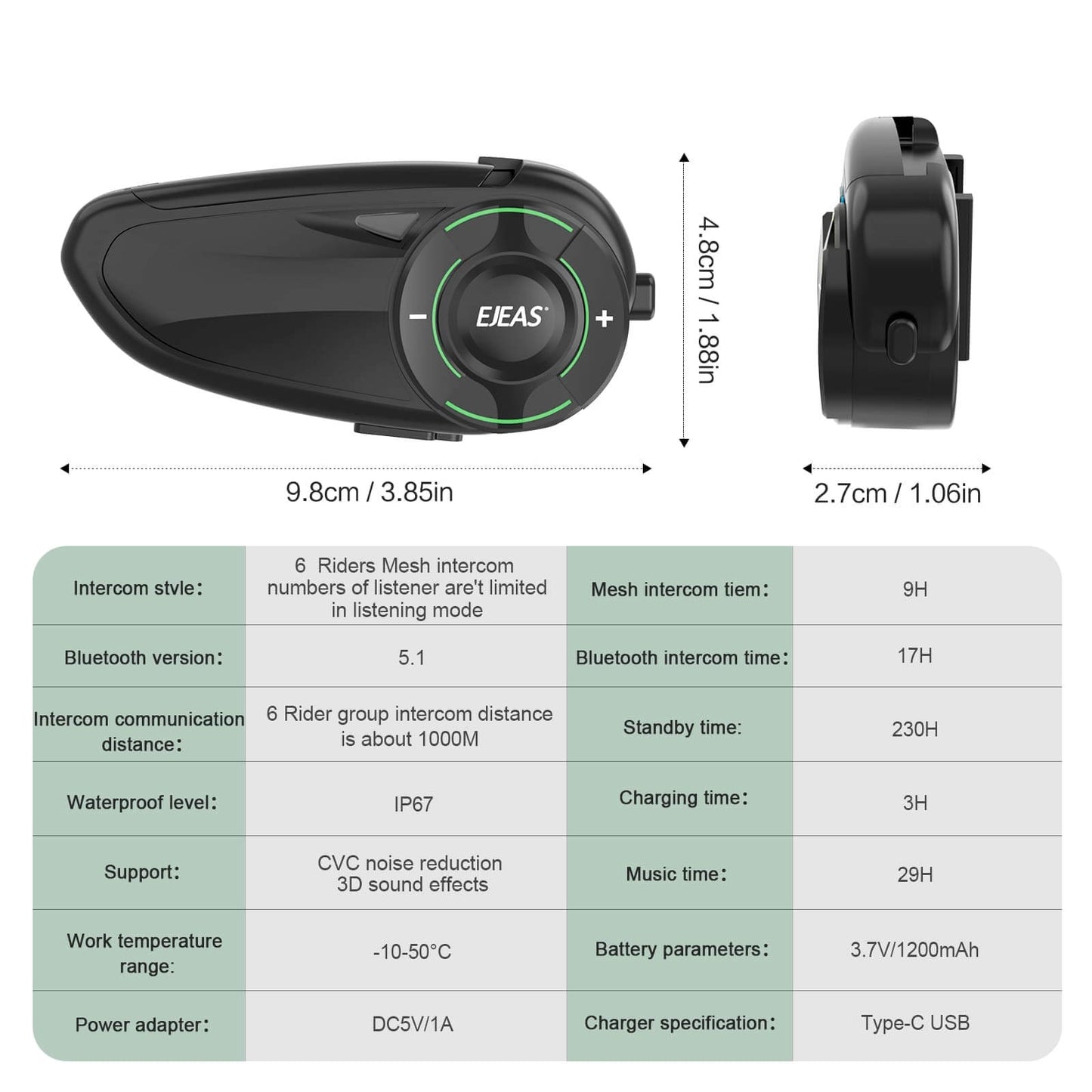 Destination Moto EJEAS Q8 MOTORCYCLE MESH INTERCOM