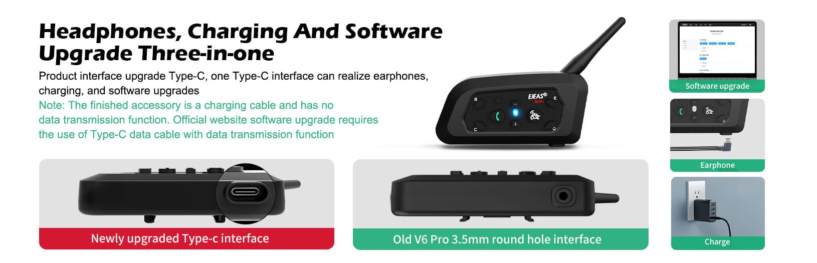 EJEAS V6 PRO PLUS BLUETOOTH INTERCOM – Destination Moto