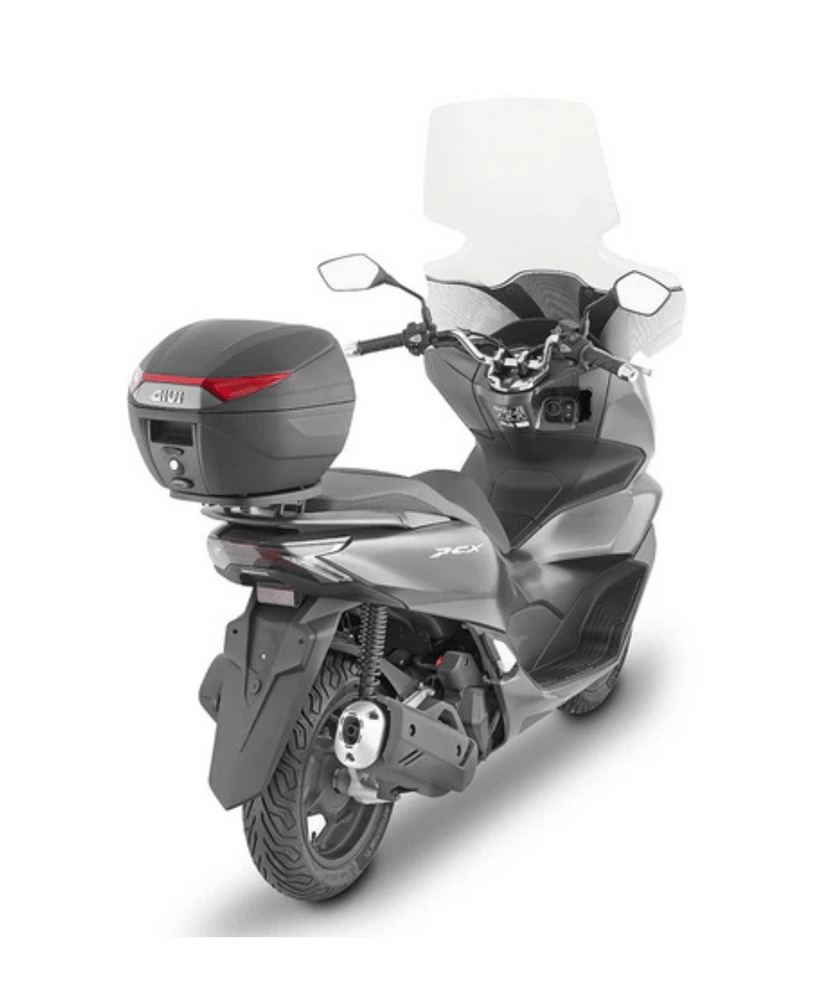 Destination Moto Givi Monolock Top Box 30L with Red Reflectors and Universal Mounting Plate Included - Black - C30N