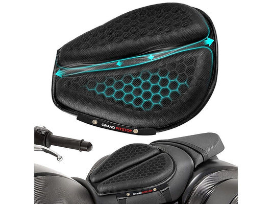 Destination Moto Grandpitstop Motorcycle Honeycomb Air Gel Seat Cushion - Universal Fit & Breathable Design