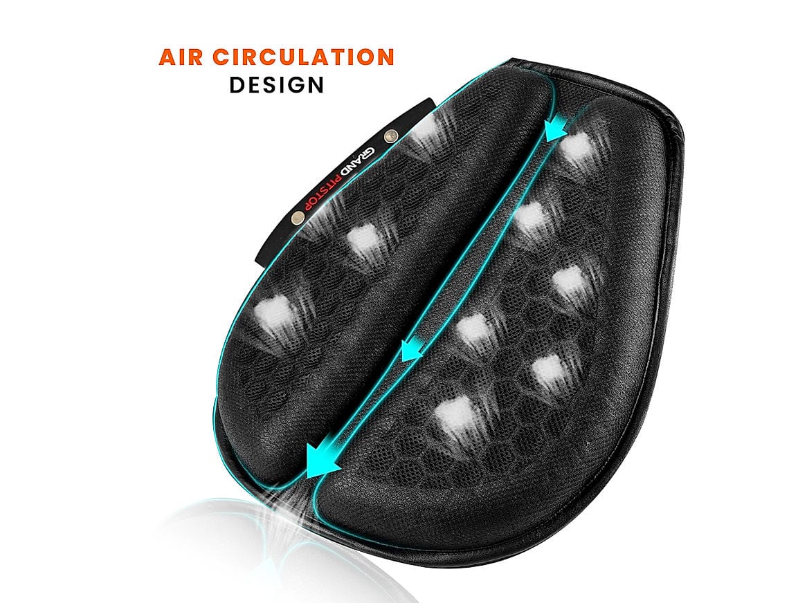 Destination Moto Grandpitstop Motorcycle Honeycomb Air Gel Seat Cushion - Universal Fit & Breathable Design