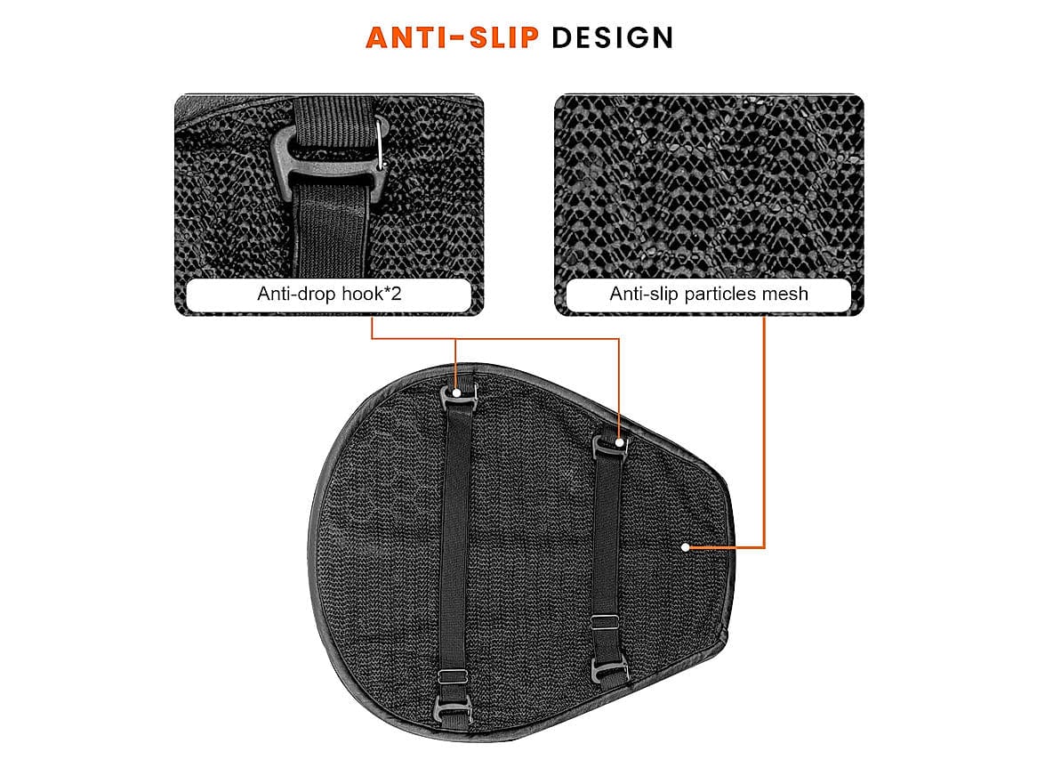 Destination Moto Grandpitstop Motorcycle Honeycomb Air Gel Seat Cushion - Universal Fit & Breathable Design