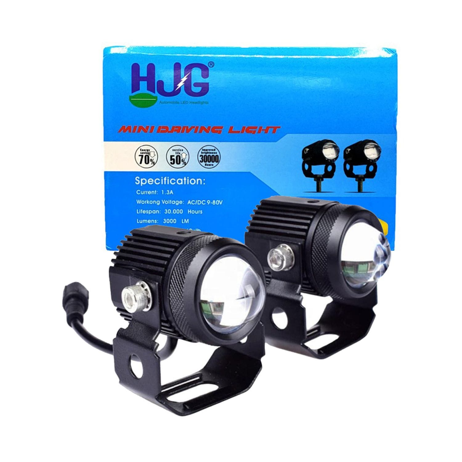 HJG Mini Driving Dual LED Lights 20W Dual Colour – Destination Moto
