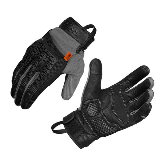 Destination Moto Korda Adventure Riding Gloves With D3O BLACK GREY