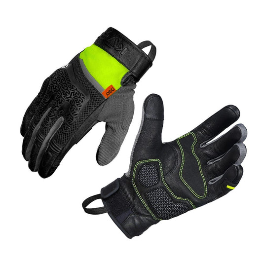 Destination Moto Korda Adventure Riding Gloves With D3O BLACK NEON