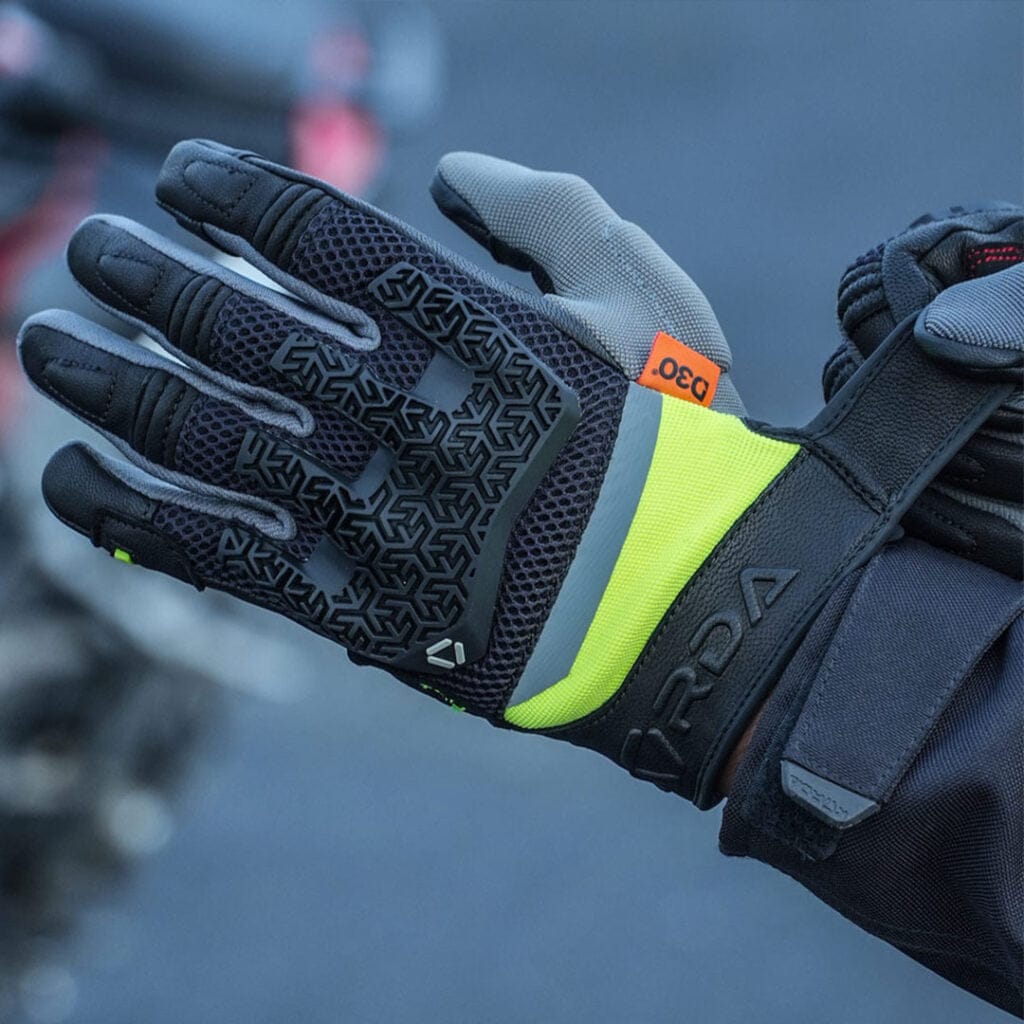 Destination Moto Korda Adventure Riding Gloves With D3O BLACK NEON