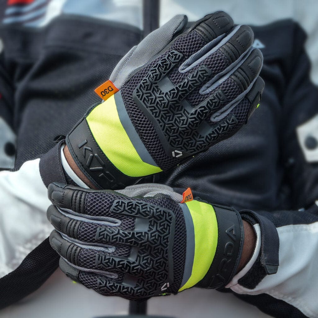 Destination Moto Korda Adventure Riding Gloves With D3O BLACK NEON