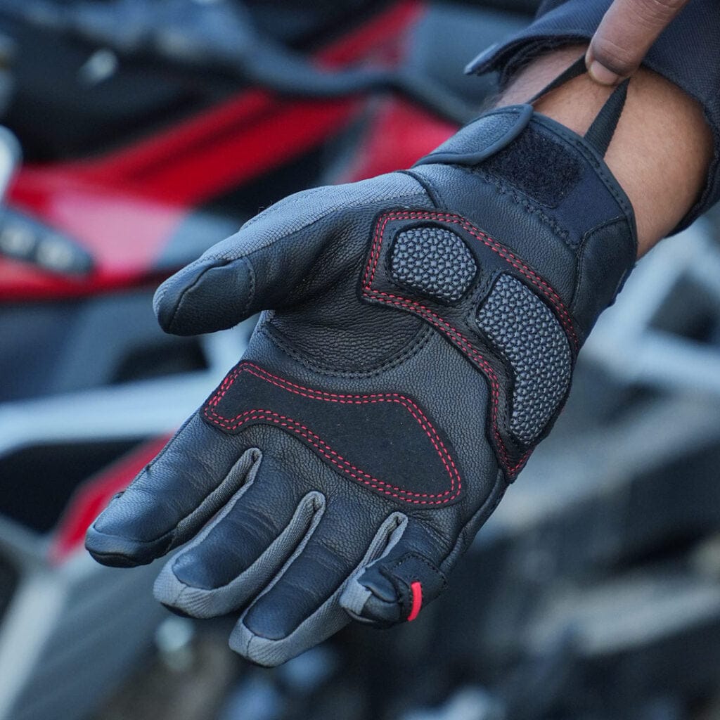 Destination Moto Korda Adventure Riding Gloves With D3O BLACK RED