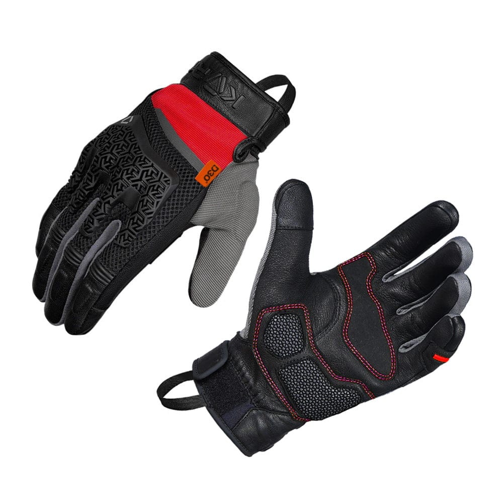 Destination Moto Korda Adventure Riding Gloves With D3O BLACK RED