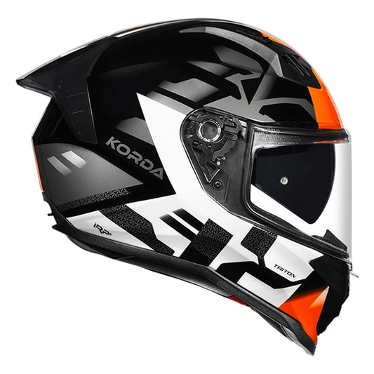 Destination Moto Korda Evo Orcus Gloss Black White Orange Helmet