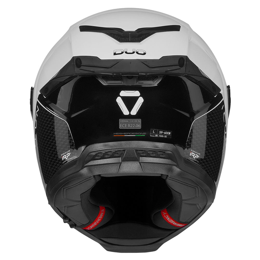 Destination Moto Korda Icon Duo Gloss Black White Helmet