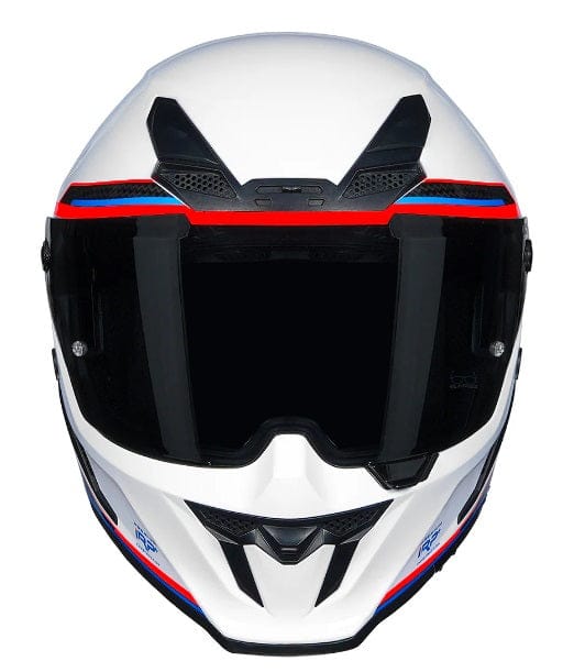 Destination Moto Korda Icon Duo Gloss White Blue Red Helmet