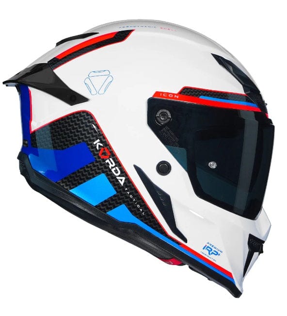 Destination Moto Korda Icon Duo Gloss White Blue Red Helmet