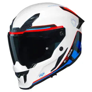 Destination Moto Korda Icon Duo Gloss White Blue Red Helmet