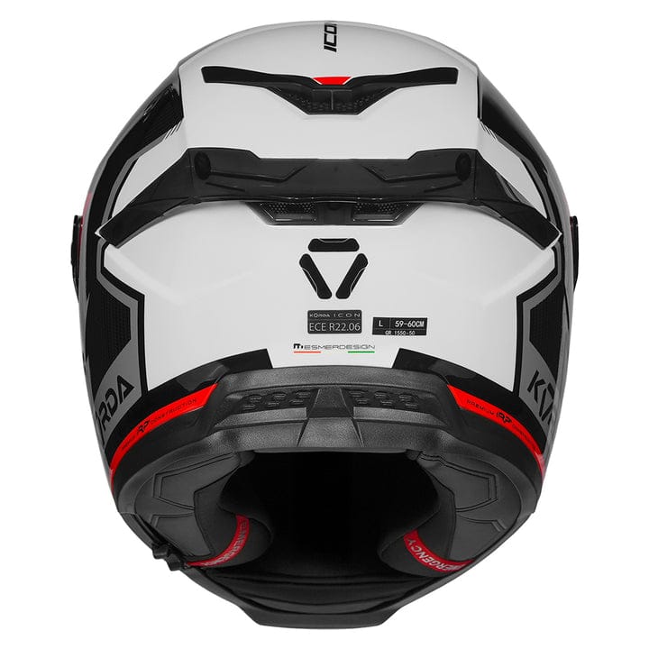Destination Moto Korda Icon Lemur Gloss White Black Red Helmet