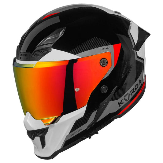 Destination Moto Korda Icon Lemur Gloss White Black Red Helmet