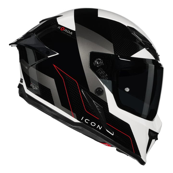 Destination Moto Korda Icon NYX Gloss Black White Helmet