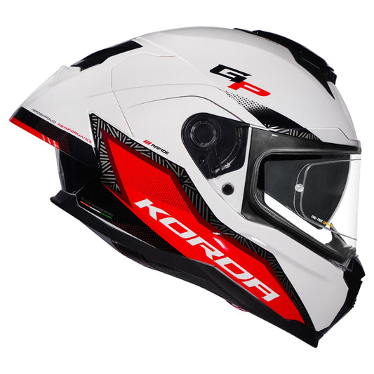 Destination Moto Korda Sonic GP Rapide Gloss White Red Helmet