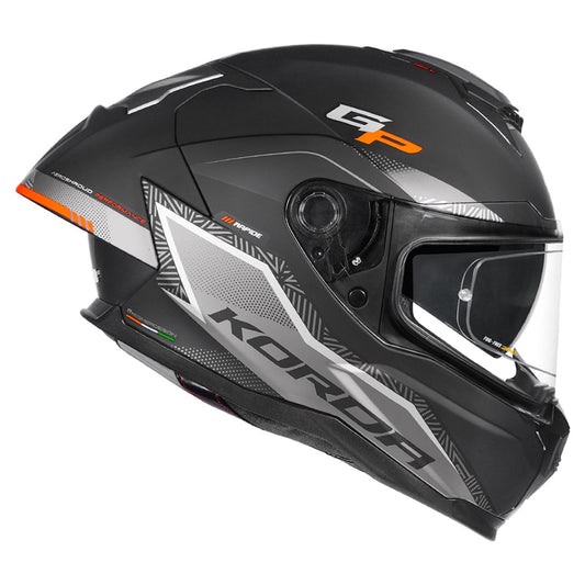 Destination Moto Korda Sonic GP Rapide Matt Grey Orange Helmet