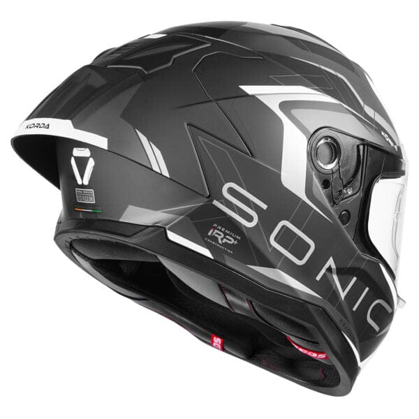 Destination Moto Korda Sonic GP Roadlion Matt Black Grey Helmet