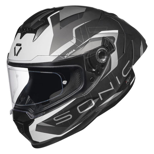 Destination Moto Korda Sonic GP Roadlion Matt Black Grey Helmet