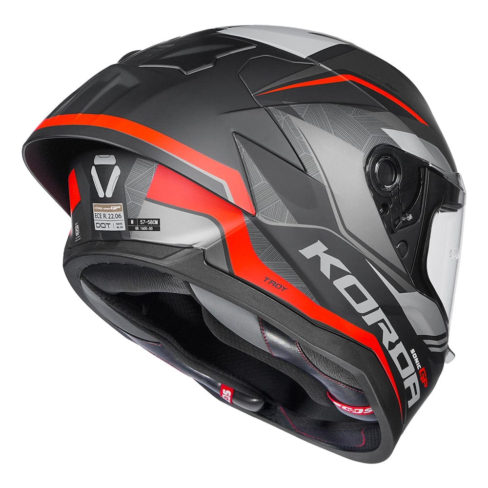 Destination Moto Korda Sonic GP Troy Matt Black Red Helmet