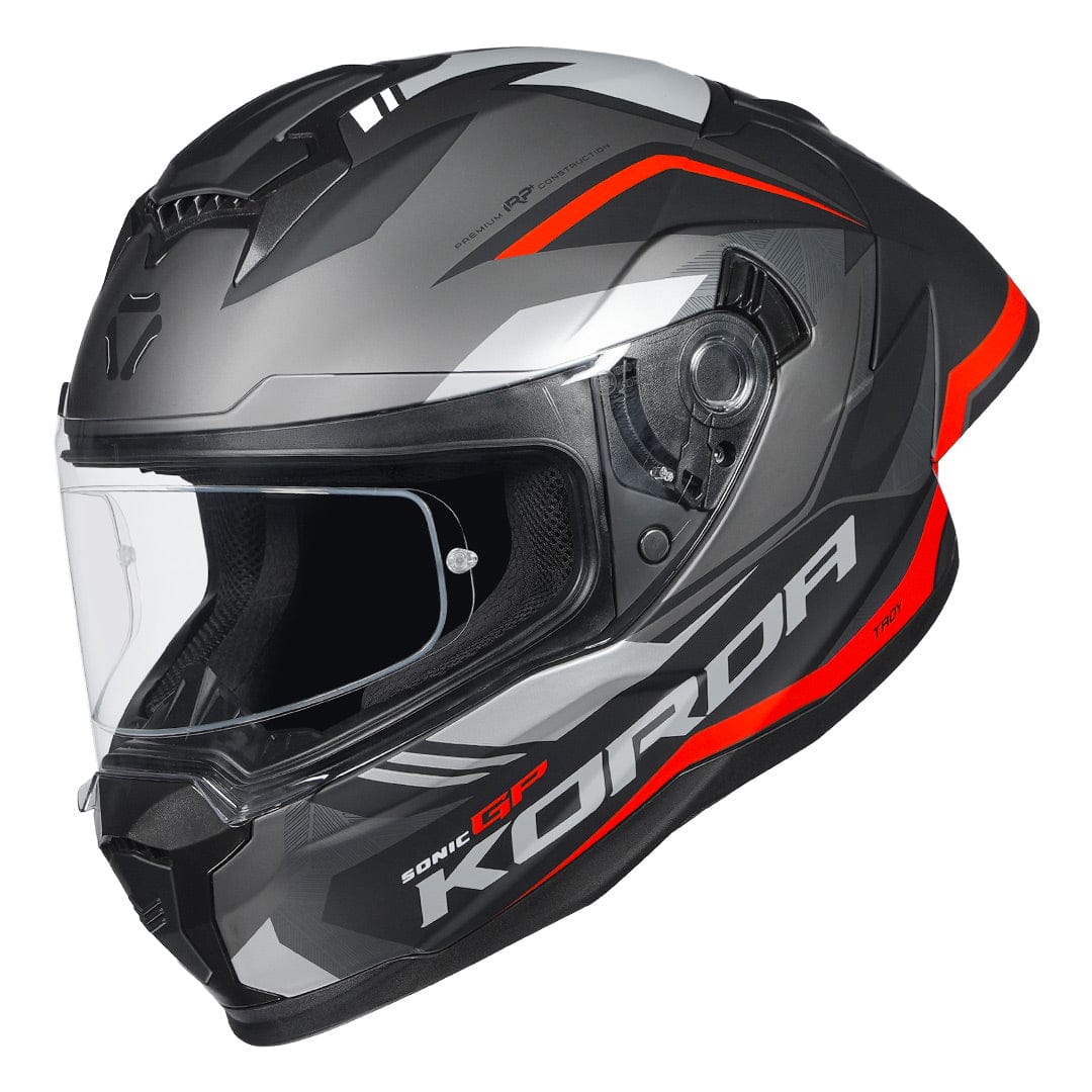 Destination Moto Korda Sonic GP Troy Matt Black Red Helmet