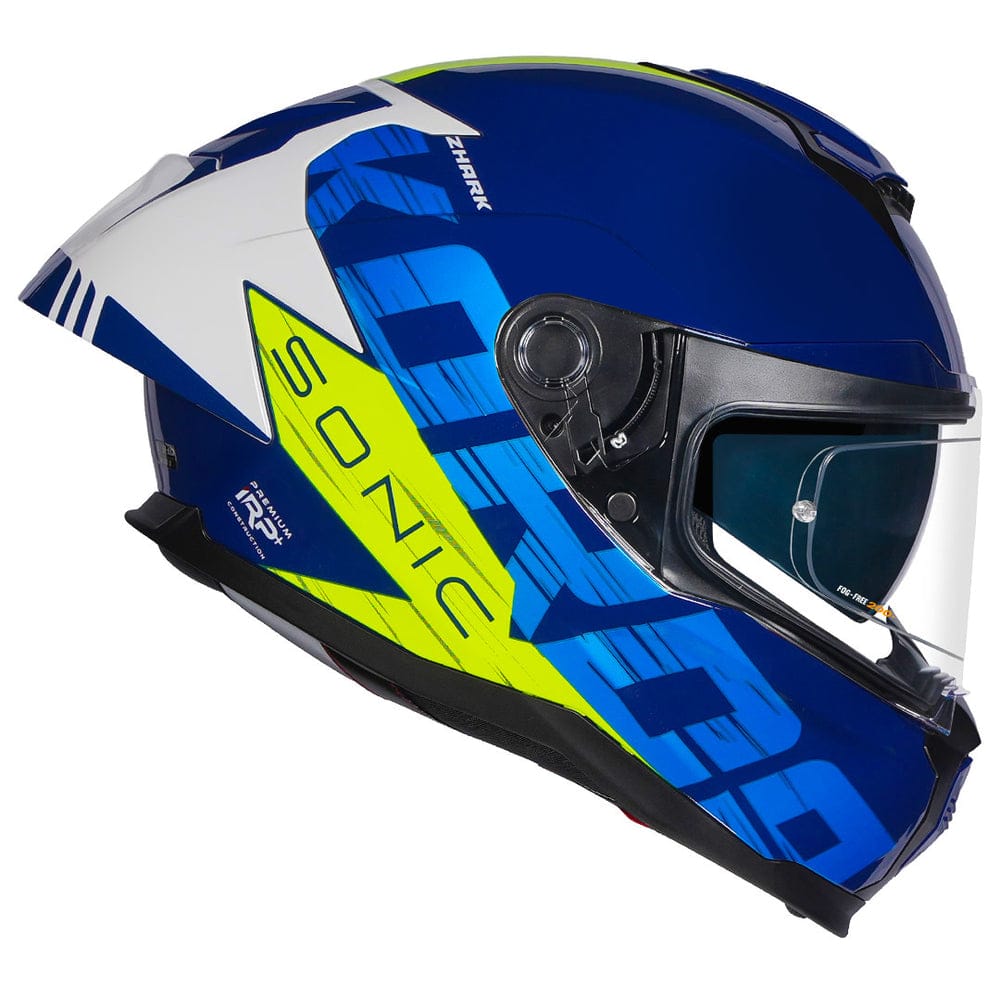 Destination Moto Korda Sonic GP Zhark Gloss White Blue Neon Helmet