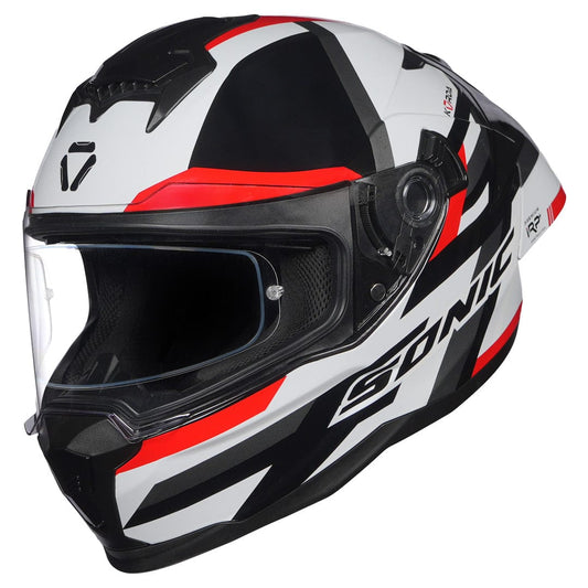 Destination Moto Korda Sonic Moze Gloss White & Red Helmet