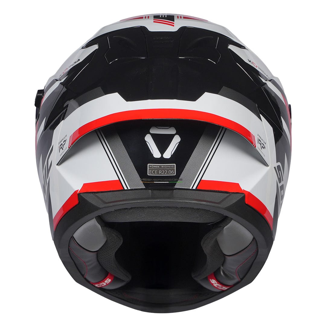 Destination Moto Korda Sonic Moze Gloss White & Red Helmet