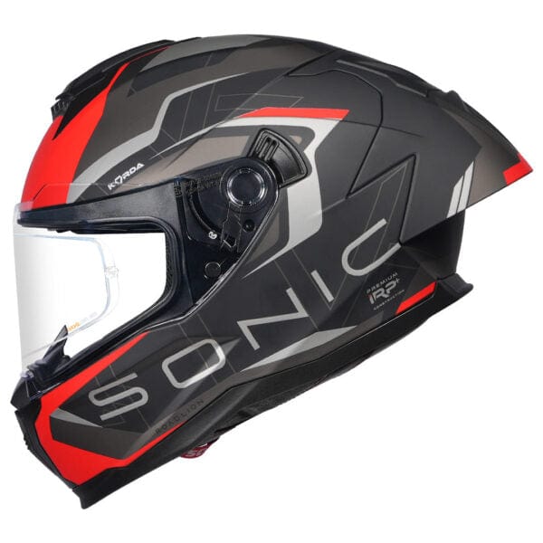Destination Moto Korda Sonic Roadlion Matt Black Red Helmet