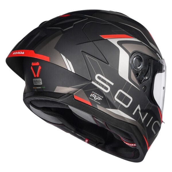 Destination Moto Korda Sonic Roadlion Matt Black Red Helmet