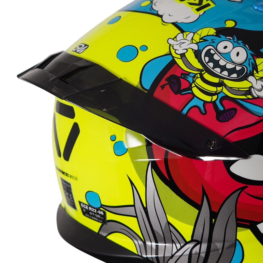 Destination Moto KORDA TOURANCE BADUY GLOSS BLUE YELLOW HELMET