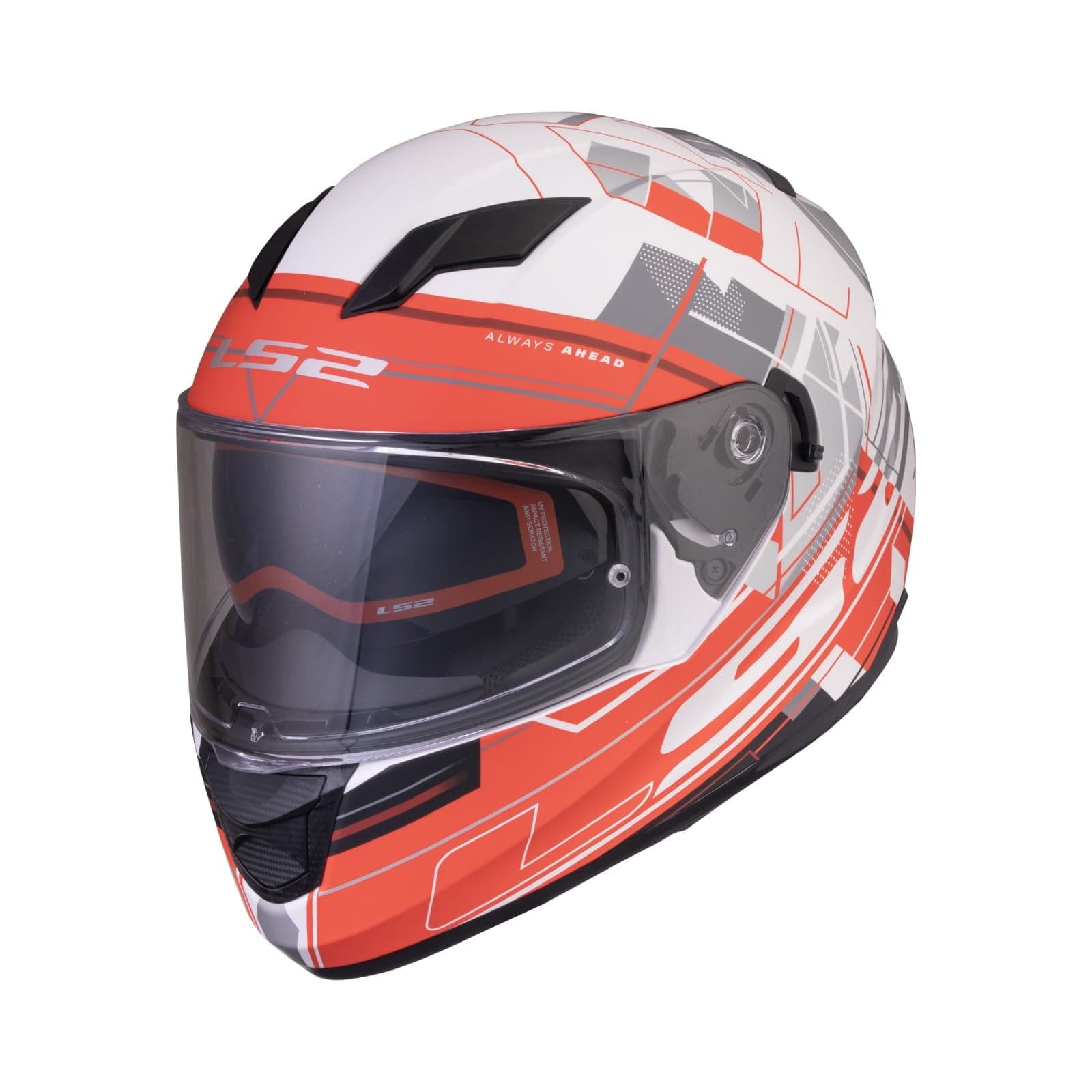 Destination Moto LS2 FF320 STREAM EVO SCAPE HELMET GLOSS WHITE RED WITH PINLOCK